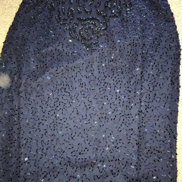 🎉floor length navy blue sequined prom dress🎉 - Picture 4 of 8